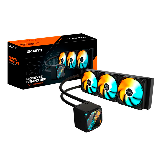 Sistema de Enfriamiento Líquido Gigabyte GAMING 360, 360mm, 2200 RPM, ARGB, Color Negro. 