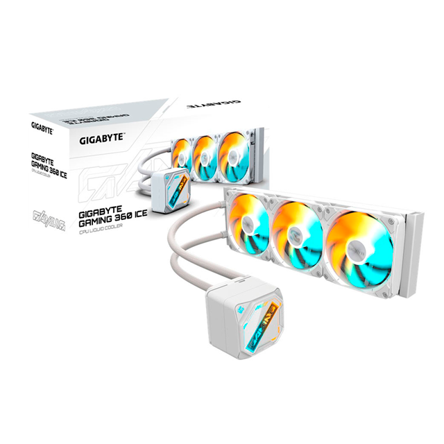 Sistema de Enfriamiento Líquido Gigabyte GAMING 360, 360mm, 2200 RPM, ARGB, Color Blanco. 