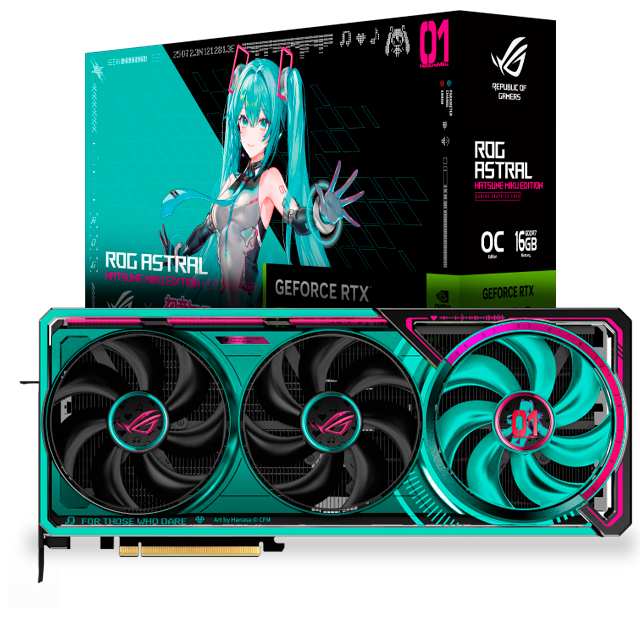 Tarjeta de Video ASUS NVIDIA ROG Astral GeForce RTX 5080 16GB OC Edition, 16GB 256-bit GDDR7, PCI Express 5.0 (Hatsune Miku Edition)