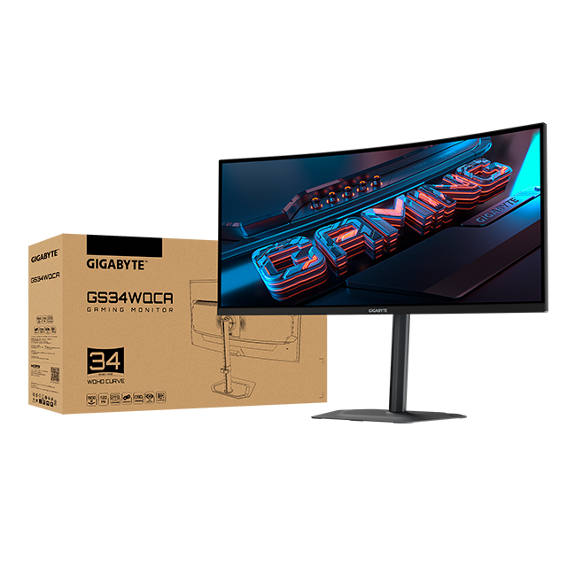 Monitor Gamer Curvo Gigabyte GS34WQCA LCD 34", 3440x1440 Ultra Wide Quad HD, FreeSync, 120Hz, HDMI/DisplayPort, Negro
