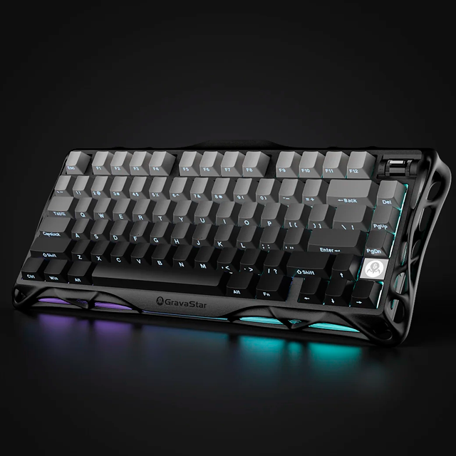 Teclado Mecánico GravaStar Mercury K1 Gradient Black, 75%, Switch Lineal, Inalámbrico, Ingles