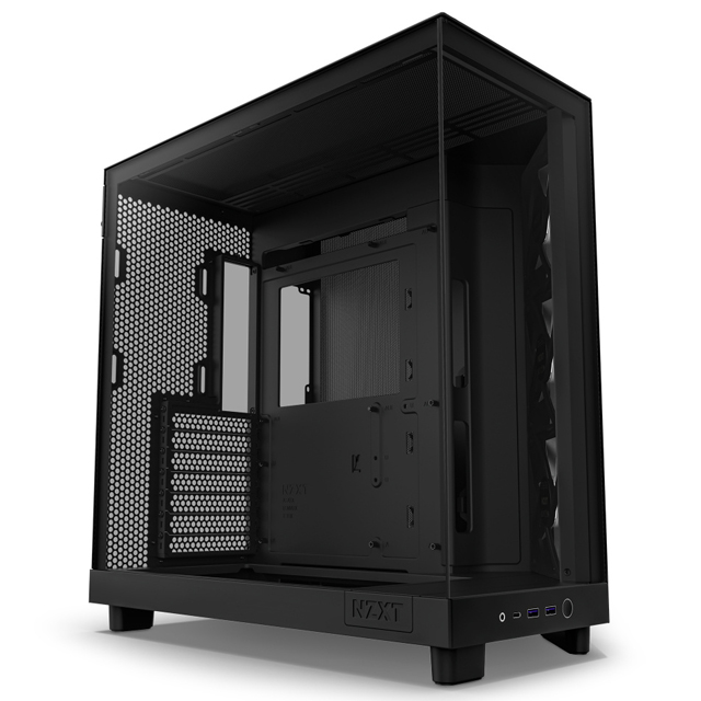 Gabinete NZXT H6 Flow RGB con Ventana, Midi-Tower, ATX/Micro-ATX/Mini-ITX, USB 3.2, sin Fuente, 3 Ventiladores RGB Instalados, Negro
