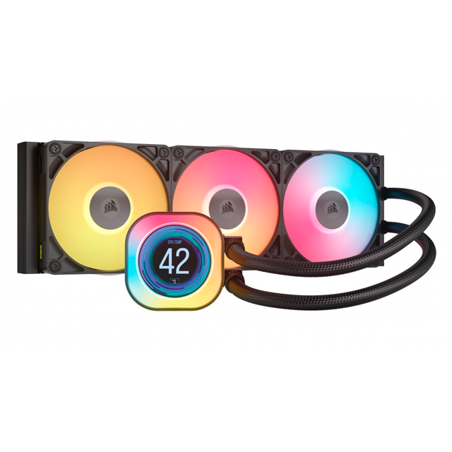 Corsair iCUE LINK TITAN 360 RX LCD Enfriamiento Líquido para CPU, 3x 120mm, hasta 2100RPM, Negro