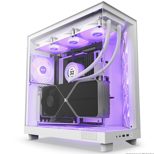Gabinete NZXT H6 Flow RGB con Ventana, Midi-Tower, ATX/Micro-ATX/Mini-ITX, USB 3.2, sin Fuente, 3 Ventiladores RGB Instalados, Blanco