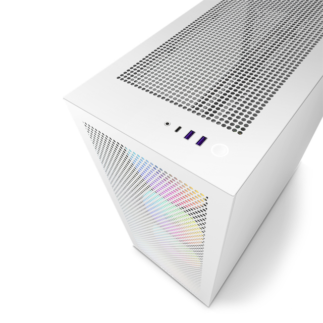 Gabinete NZXT H7 Flow RGB con Ventana, Midi-Tower, Mini-ITX/Micro-ATX/ATX, USB 3.2, sin Fuente, 4 Ventiladores Instalados (3x RGB), Blanco Mate