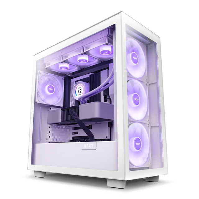 Gabinete NZXT H7 Elite con Ventana RGB, Midi-Tower, Mini-ITX/Micro-ATX/ATX, USB 3.1, sin Fuente, 4 Ventiladores Instalados, Blanco 