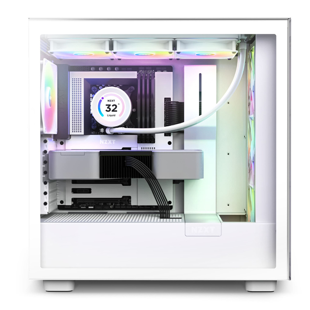 Gabinete NZXT H7 Elite con Ventana RGB, Midi-Tower, Mini-ITX/Micro-ATX/ATX, USB 3.1, sin Fuente, 4 Ventiladores Instalados, Blanco 