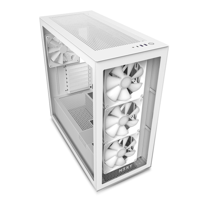 Gabinete NZXT H7 Elite con Ventana RGB, Midi-Tower, Mini-ITX/Micro-ATX/ATX, USB 3.1, sin Fuente, 4 Ventiladores Instalados, Blanco 