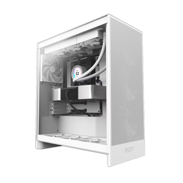 Gabinete NZXT H7 Flow 2024, Midi-Tower, ATX/EATX/Micro-ATX/Mini-ITX, USB 3.0, sin Fuente, 3 Ventiladores Instalados, Blanco