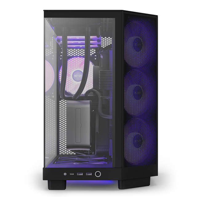 Gabinete NZXT H6 Flow RGB con Ventana, Midi-Tower, ATX/Micro-ATX/Mini-ITX, USB 3.2, sin Fuente, 3 Ventiladores RGB Instalados, Negro