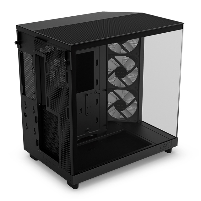 Gabinete NZXT H6 Flow RGB con Ventana, Midi-Tower, ATX/Micro-ATX/Mini-ITX, USB 3.2, sin Fuente, 3 Ventiladores RGB Instalados, Negro