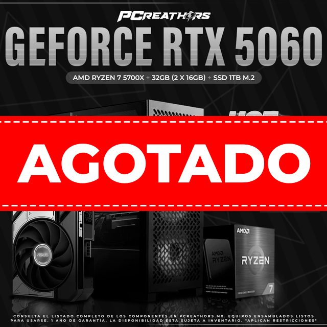 HOTSALE003 - Equipo AMD Ryzen 7 5700X + 32GB (2X16GB) + GeForce RTX 5060