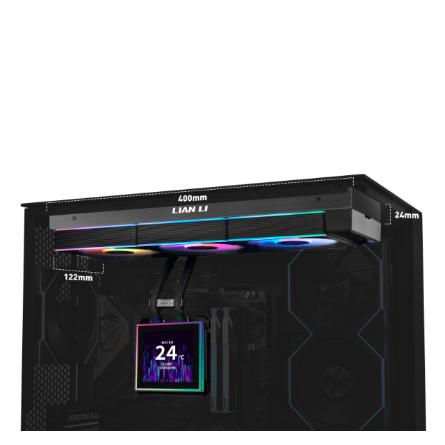 Lian Li HydroShift II LCD-S CL Enfriamiento Líquido para CPU, 3x 120mm, hasta 3200RPM, Negro