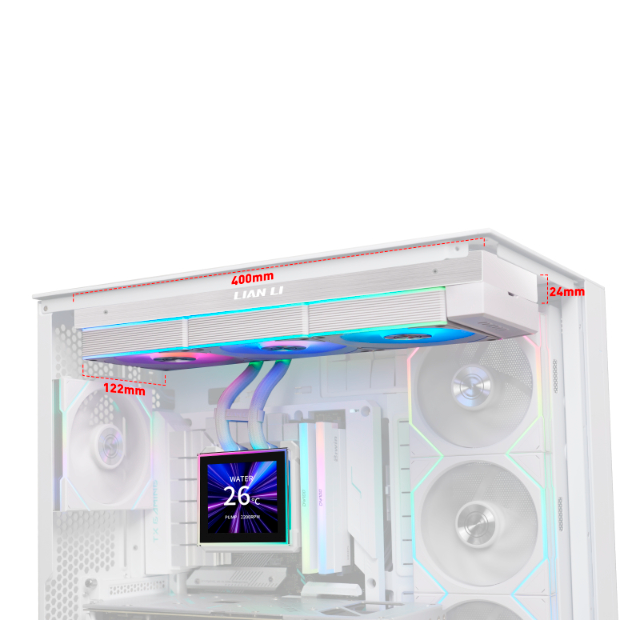 Lian Li HydroShift II LCD-S CL Enfriamiento Líquido para CPU, 3x 120mm, hasta 3200RPM, Blanco