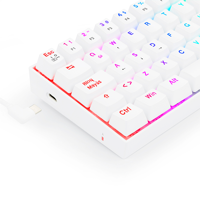 Teclado Gamer Redragon Dragonborn K630 RGB, Teclado Mecánico, Switch Redragon Red, Alámbrico, Blanco