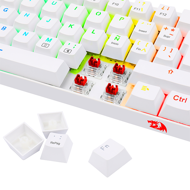 Teclado Gamer Redragon Dragonborn K630 RGB, Teclado Mecánico, Switch Redragon Red, Alámbrico, Blanco
