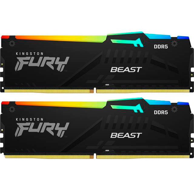 Kit de Memoria RAM Kingston FURY Beast RGB DDR5, 5600MHz, 2x16GB, CL36, XMP/EXPO