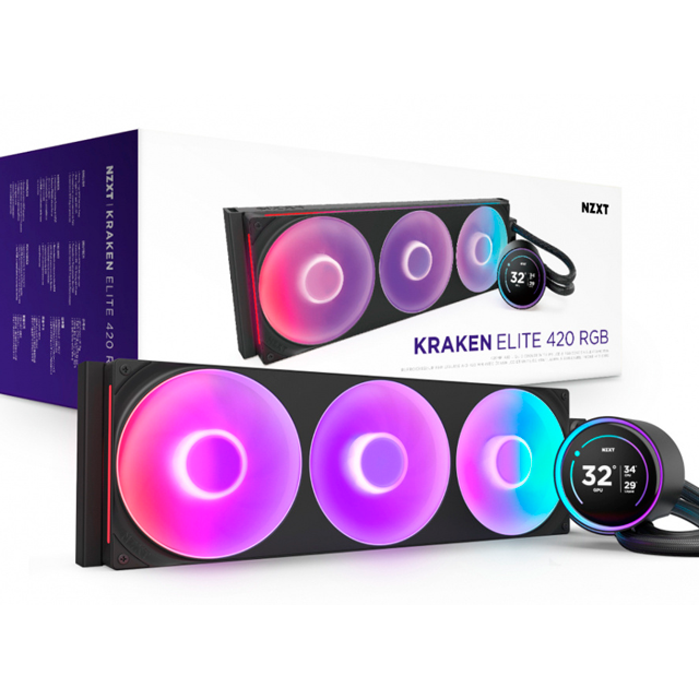 NZXT Kraken Elite 420 RGB Enfriamiento Líquido para CPU, 3x 140mm, hasta 2000RPM, Negro