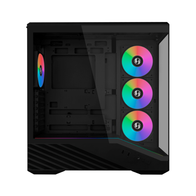 Gabinete Lian Li Vector V100R BLACK con Ventana, E-ATX/ATX/Micro-ATX/Mini-ITX, USB 3.0, sin Fuente, 4 Ventiladores Instalados, Negro