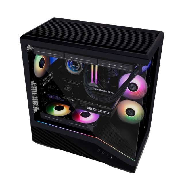 Gabinete Lian Li Vector V100R BLACK con Ventana, E-ATX/ATX/Micro-ATX/Mini-ITX, USB 3.0, sin Fuente, 4 Ventiladores Instalados, Negro