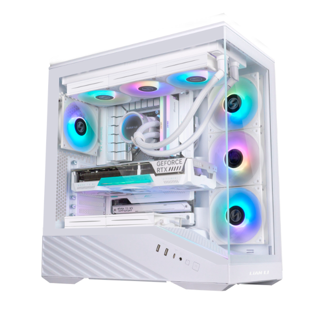 Gabinete Lian Li Vector V100R WHITE con Ventana, E-ATX/ATX/Micro-ATX/Mini-ITX, USB 3.0, sin Fuente, 4 Ventiladores Instalados, Blanco