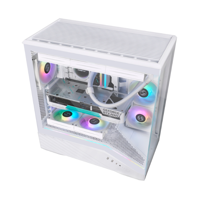 Gabinete Lian Li Vector V100R WHITE con Ventana, E-ATX/ATX/Micro-ATX/Mini-ITX, USB 3.0, sin Fuente, 4 Ventiladores Instalados, Blanco