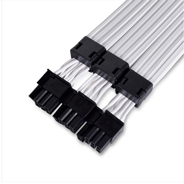 Lian Li Strimer Plus V2 Triple 8 Pines (PW12-PV2) - Cable de alimentación VGA RGB direccionable (no Incluye Driver) - para Conector GPU Triple de 8 Pines, PW12-PV2 Negro