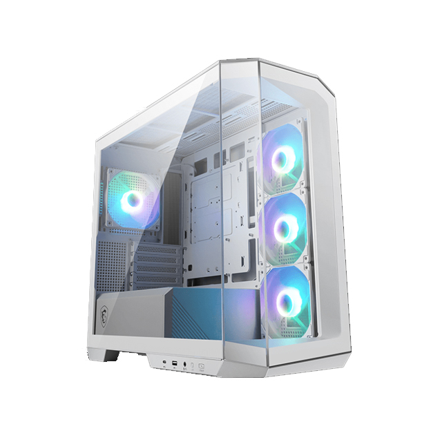 Gabinete MSI MAG PANO M100R PZ con Ventana ARGB, Micro-Tower, Micro-ATX/ITX, USB 3.2, sin Fuente, 4 Ventiladores ARGB Instlados, Blanco - Steam