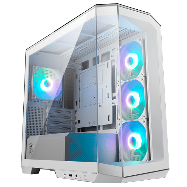 Gabinete MSI MAG PANO M100R PZ WHITE, Midi-Tower, ATX/Micro-ATX/Mini-ITX, USB 3.0, sin Fuente, 4 Ventiladores Instalados, Blanco