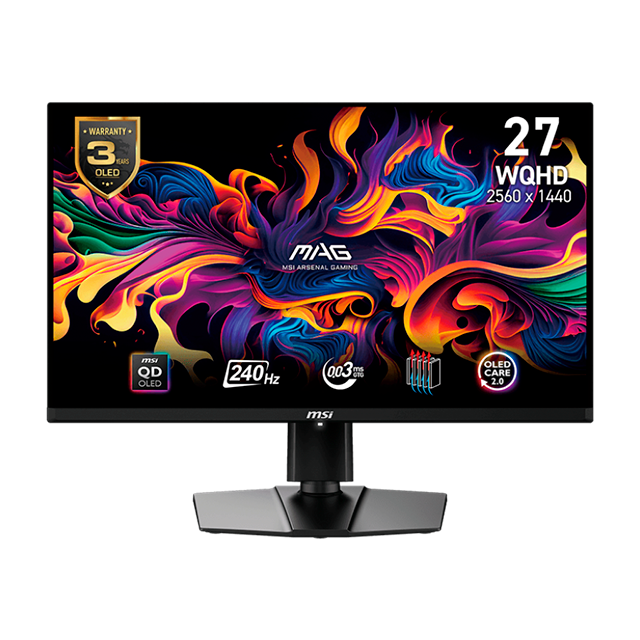 Monitor Gamer MSI MAG 271QPX E2 OLED 26.5", 2560x1440 Quad HD, 240Hz, HDMI/DisplayPort, Negro