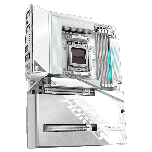 Tarjeta Madre AORUS X870 STEALTH ICE, ATX, Socket AM5, AMD X870, 256GB DDR5, HDMI para AMD