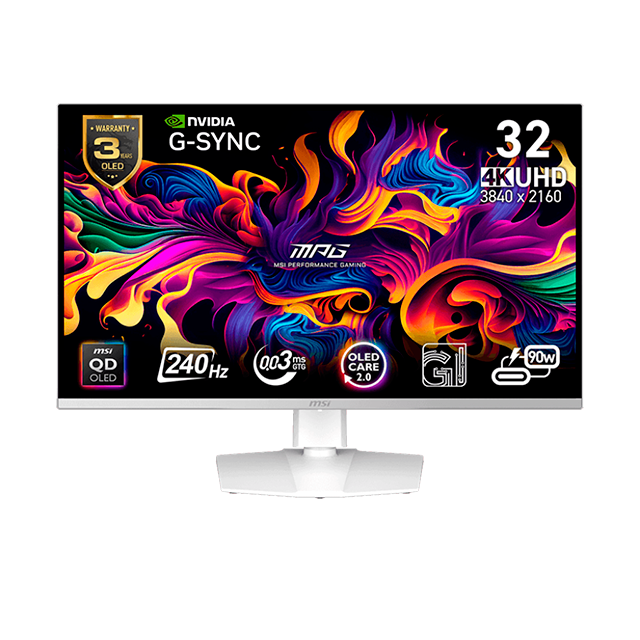 Monitor Gamer MSI MPG 321URXW QD-OLED QD-OLED 31.5", 3840x2160 4K Ultra HD, 240Hz, HDMI/DisplayPort, Blanco