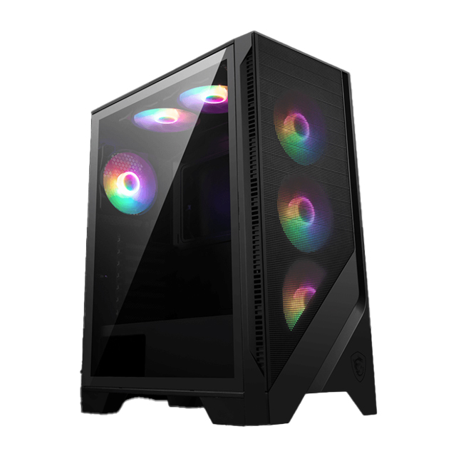 Gabinete MSI MAG FORGE 120A AIRFLOW con Ventana RGB, Midi-Tower, ATX/Micro-ATX/Mini-ITX, USB 3.2, sin Fuente, 6 Ventiladores RGB Instalados, Negro RGB FIJO