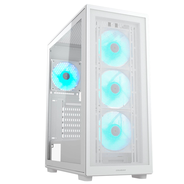 Gabinete Cougar MX220 RGB, Midi-Tower, ATX/Micro-ATX/Mini-ITX, USB 3.0, sin Fuente, 4 Ventiladores Instalados, Blanco
