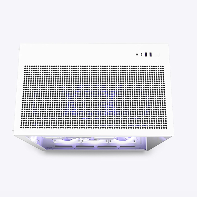 Gabinete NZXT H9 Flow con Ventana, Dual-Chamber Mid-Tower Airflow Case, Mini-ITX/Micro-ATX/ATX/EATX, USB 3.2, sin Fuente, Blanco Mate