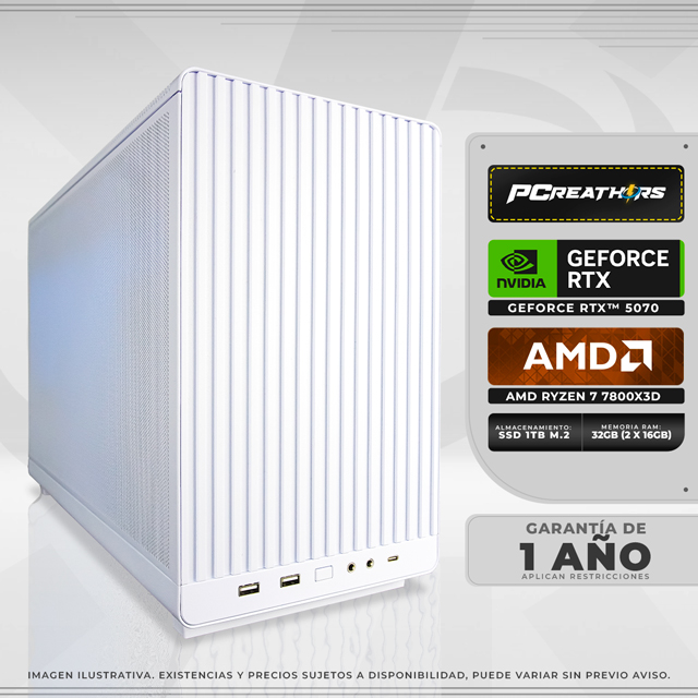 PCRA997 - Equipo AMD Ryzen 7 7800X3D + 32GB - 2 x 16GB + GeForce RTX 5070
