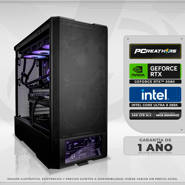 PCRB014 - Equipo Intel Core Ultra 9 285K + RAM 48GB + GeForce RTX 5080 (12 MESES SIN INTERESES)
