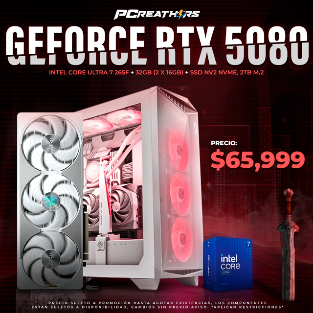 PCRA584 - EQUIPO Intel Core Ultra 7 265F + 32GB (2 x 16GB) + GeForce RTX 5080