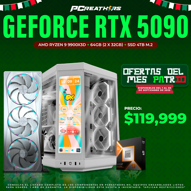 PCRA743 - EQUIPO AMD Ryzen 9 9950X3D + 64GB (2 x 32GB) + GeForce RTX 5090