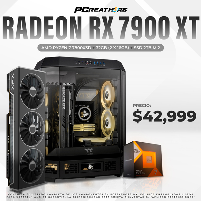 PCRA781 - Equipo AMD Ryzen 7 7800X3D + 32GB (2x16GB) + Radeon RX 7900 XT