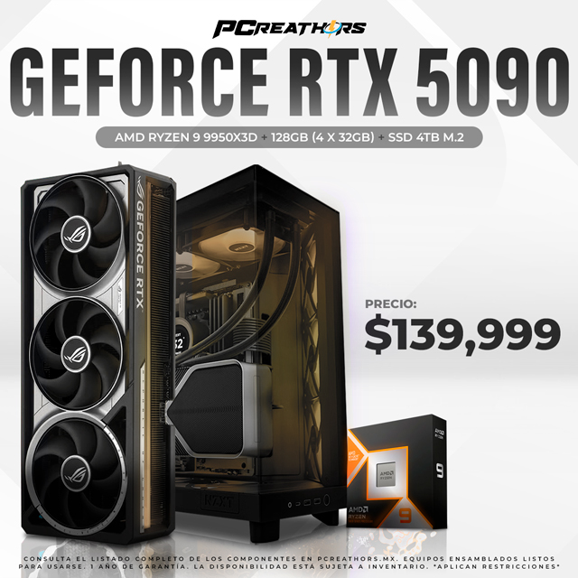 PCRA803 - Equipo AMD Ryzen 9 9950X3D + 128GB - 4 x 32GB + GeForce RTX 5090