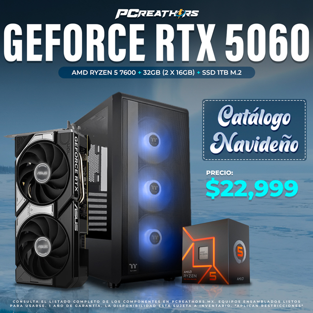 PCRA818 - Equipo AMD Ryzen 5 7600 + 32GB - 2 x 16GB + GeForce RTX 5060