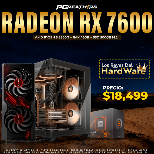 PCRA873 - Equipo AMD Ryzen 5 8500G + 16GB RAM + Radeon RX 7600