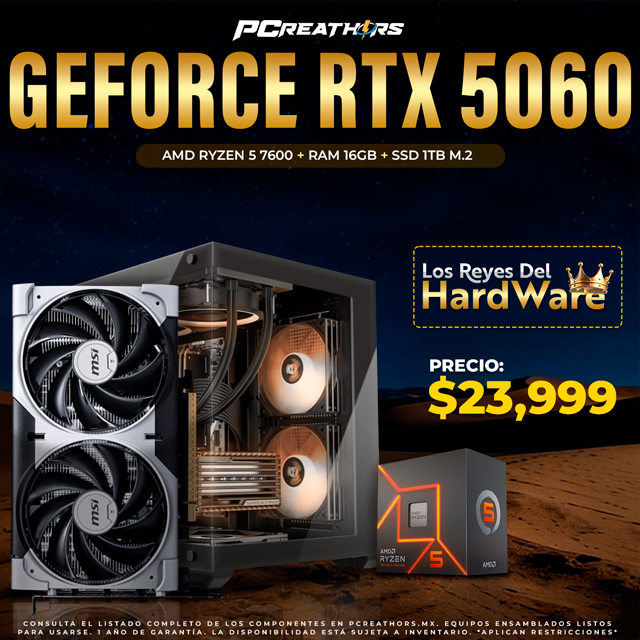 PCRA875 - Equipo AMD Ryzen 5 7600 + 16GB + GeForce RTX 5060