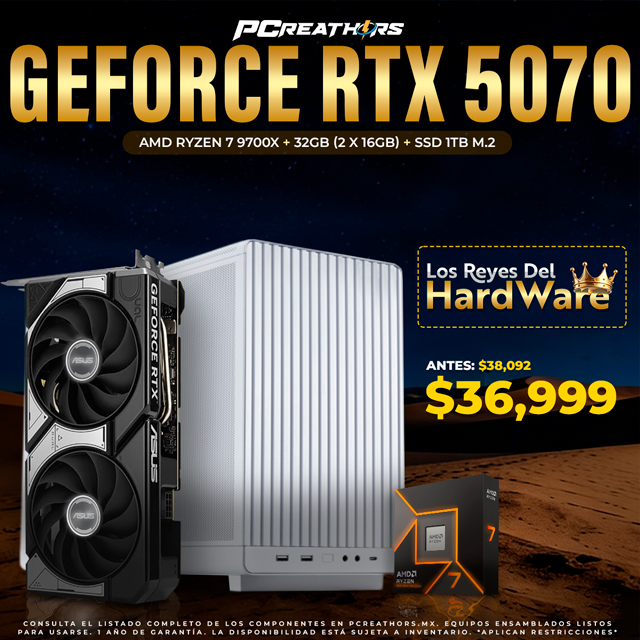 PCRA881 - Equipo AMD Ryzen 7 9700X + 32GB - 2 x 16GB + GeForce RTX 5070