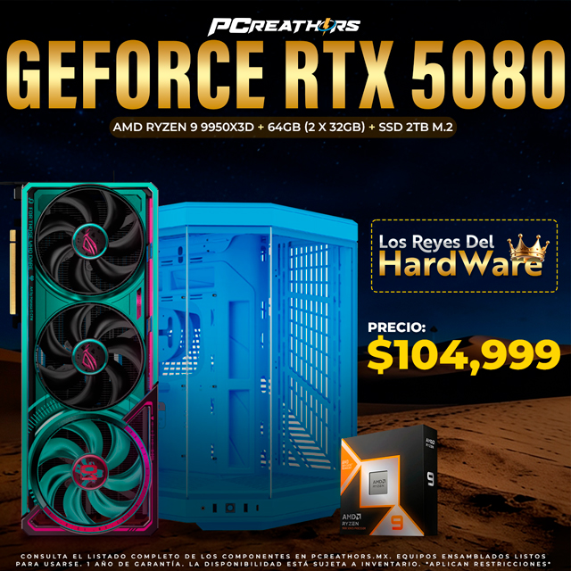 PCRA894 - Equipo AMD Ryzen 9 9950X3D + 64GB - 2 x 32GB + GeForce RTX 5080