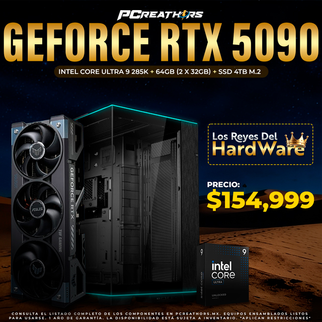 PCRA897 - Equipo Intel Core Ultra 9 285K + 64GB - 2 x 32GB + GeForce RTX 5090