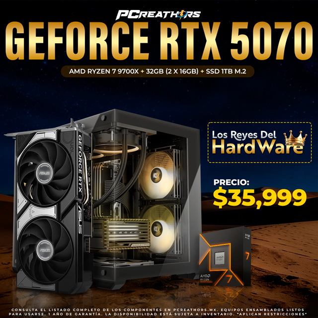 PCRA906 - Equipo AMD Ryzen 7 9700X + 32GB - 2 x 16GB + GeForce RTX 5070
