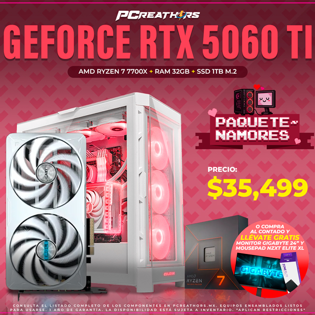 PCRA913 - Equipo AMD Ryzen 7 7700X + 32GB RAM + GeForce RTX 5060 Ti