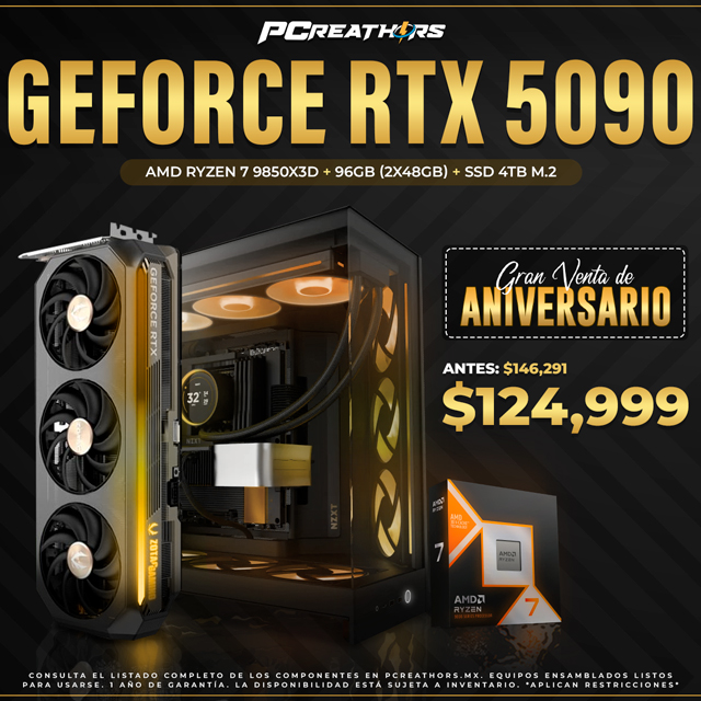 PCRB025 - EQUIPO AMD Ryzen 7 9850X3D + 96GB (2x48GB) + GeForce RTX 5090 Crimson Desert™